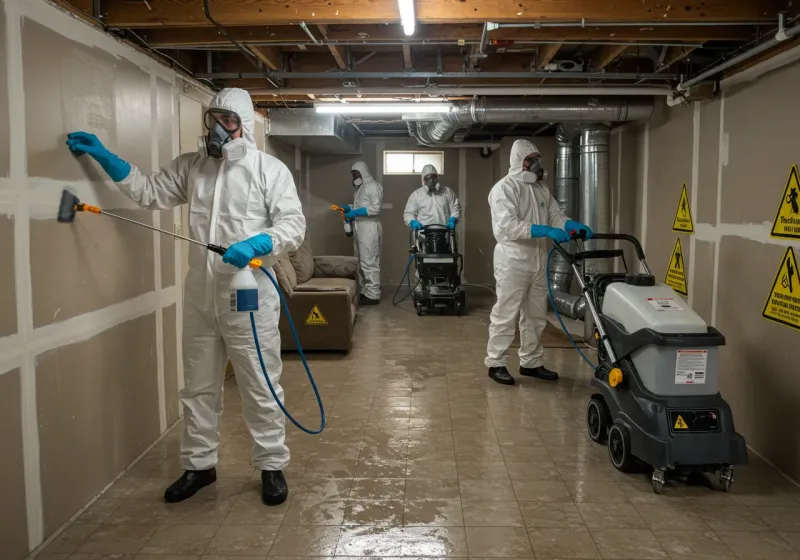 Basement Moisture Removal and Structural Drying process in Blaine, TN